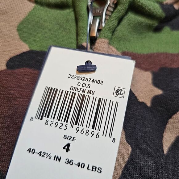 Polo Ralph Lauren Pony Logo Camo Jacket Full Zip Hoodie Girls Size 4 Green Black - Picture 5 of 9